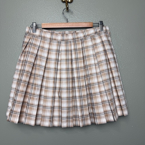 CALI 1850 Plaid Pleated Skirt w/ Side Zipper Jr Women's Size L - Picture 3 of 5